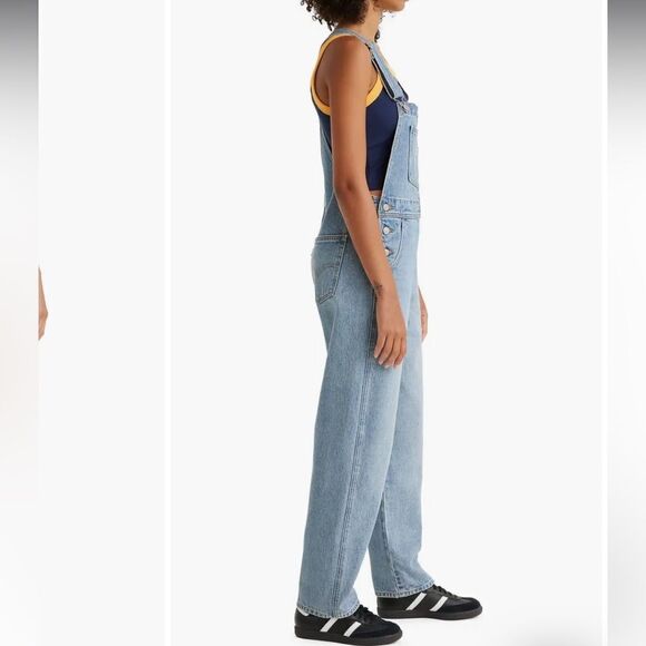 Levi’s Non Stretch Denim Jeans Overalls NWT Medium Wash Size XL - Picture 3 of 13
